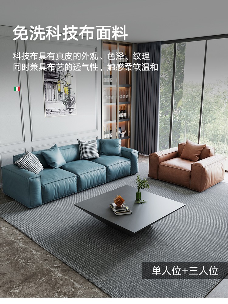 北欧现代轻奢小户型免洗沙发