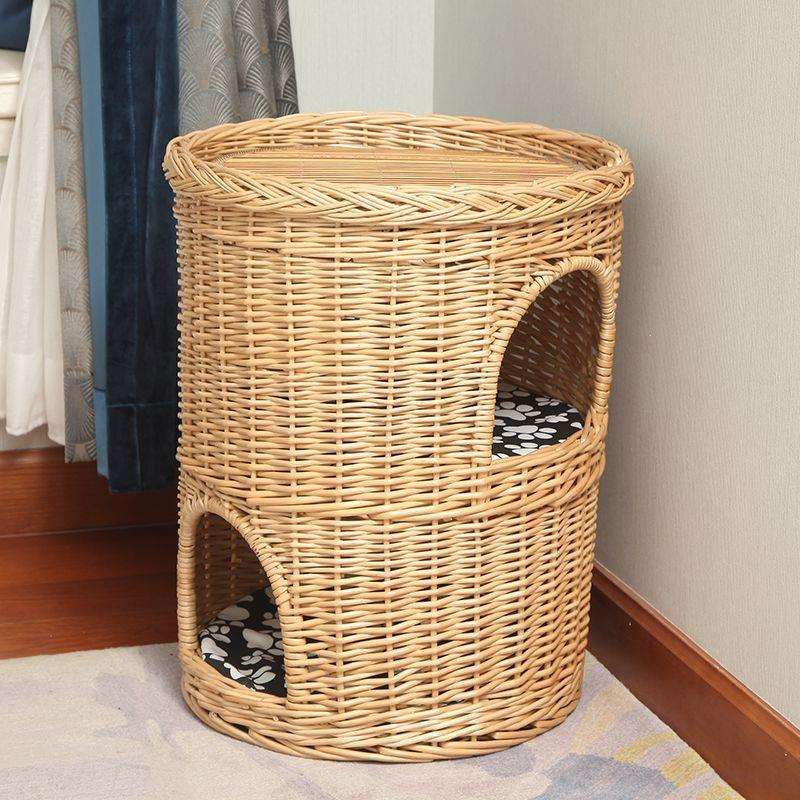 夏季猫窝双层加大号猫笼藤编猫别墅网红爆款猫舍四季通用猫富之云