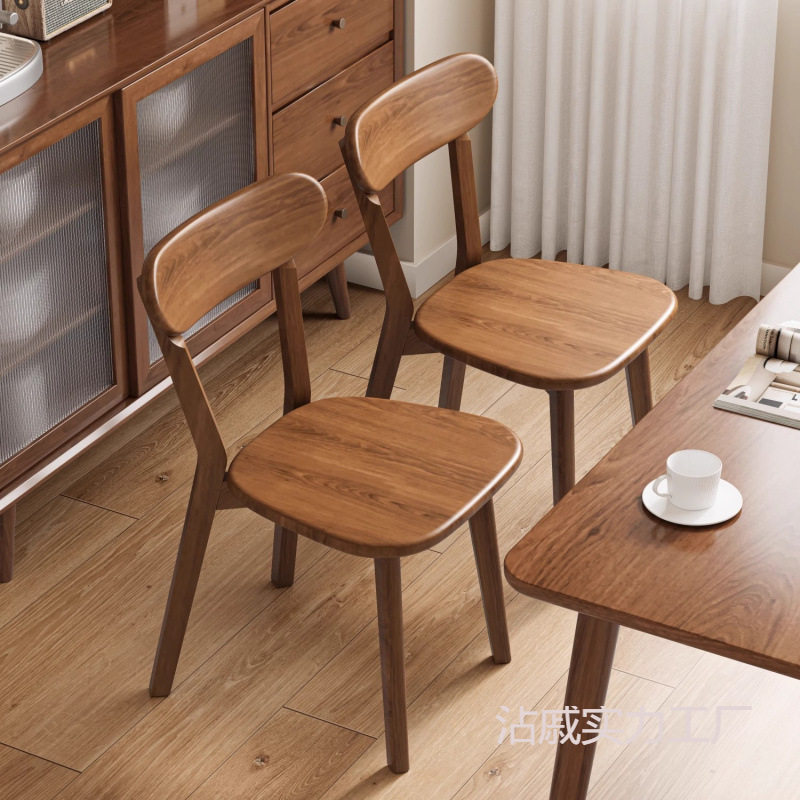 实木椅子家用餐椅靠背餐桌椅商用中式复古餐厅专用凳子意式洽谈椅