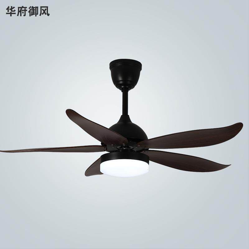 卧室餐厅复古吊扇灯北欧简约吊灯风扇一体灯原木风扇灯工厂