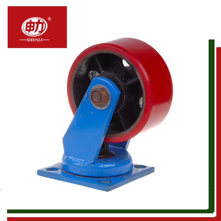 铁芯聚氨酯重型万向轮刹车脚轮调节定向轮轮子加重手推车轮子大全