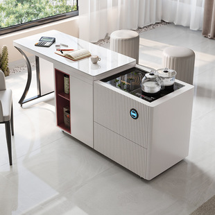 阳台可移动茶桌家用小茶台带轮伸缩小茶车茶水柜茶盘烧水壶一体