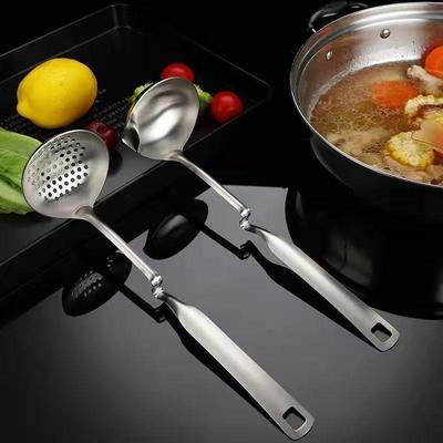 304不锈钢火锅汤勺漏勺折弯可挂边笊篱隔油勺分油新颖汤油分离器