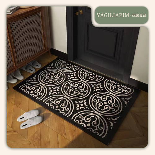 亚居良品/YaJu 北欧风入户地垫编织繁花似锦子耐脏地毯门垫简约