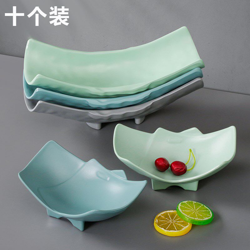 速发10个装餐具密子盘胺商用创意火锅店菜盘餐盘仿瓷碟料塑凉菜盘