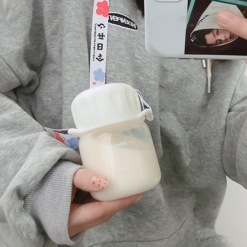 现货速发小巧迷你可爱玻璃杯牛奶胖胖杯便携学生杯子小清新磊红