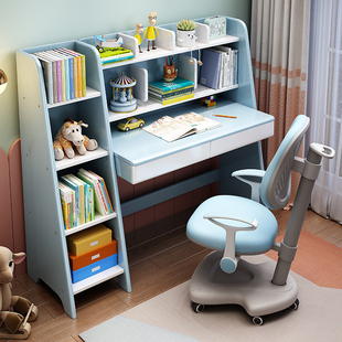 速发全实木架桌书书生体中小学一写字桌家用卧室儿童写字桌椅组合