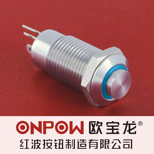 现货ONPdOW中国红波GQ12-C系列环形灯自锁启动金属按钮开关