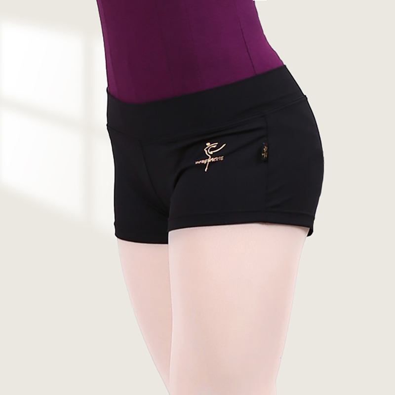 速发裤舞鞋芭蕾芭蹈短裤练功紧身一分平角红弹力裤形体舞裤黑色打