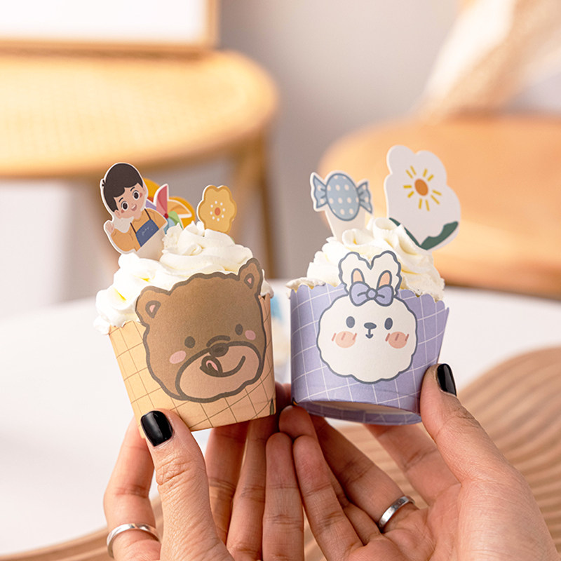 速发纸杯蛋糕纸高耐杯用小号杯子纸托烤箱空气炸锅专温可爱