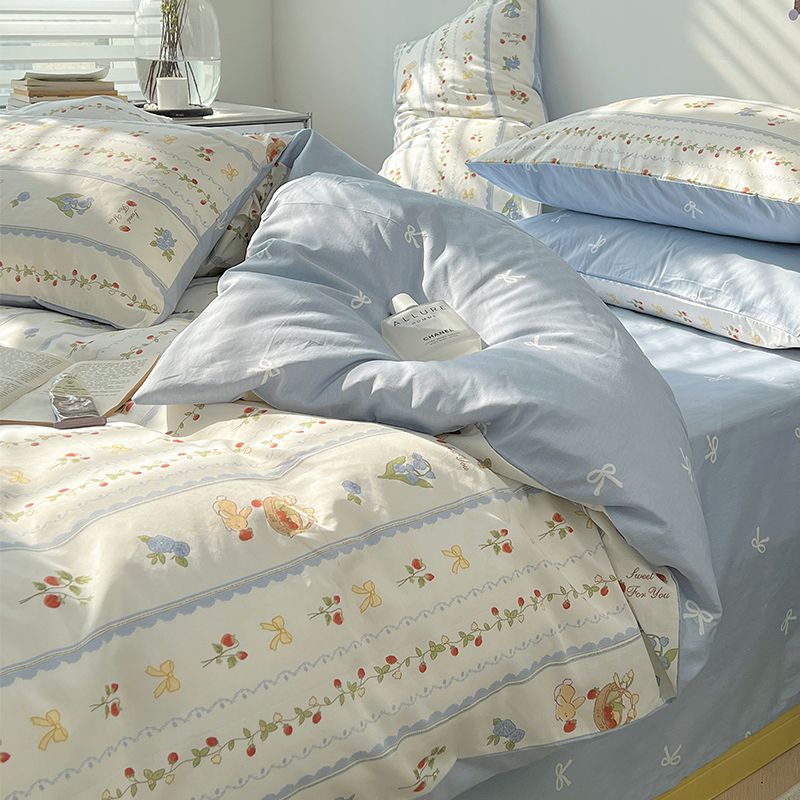 速发全棉单件被罩150x200学生宿舍0人褥子被子套18单x2x0020