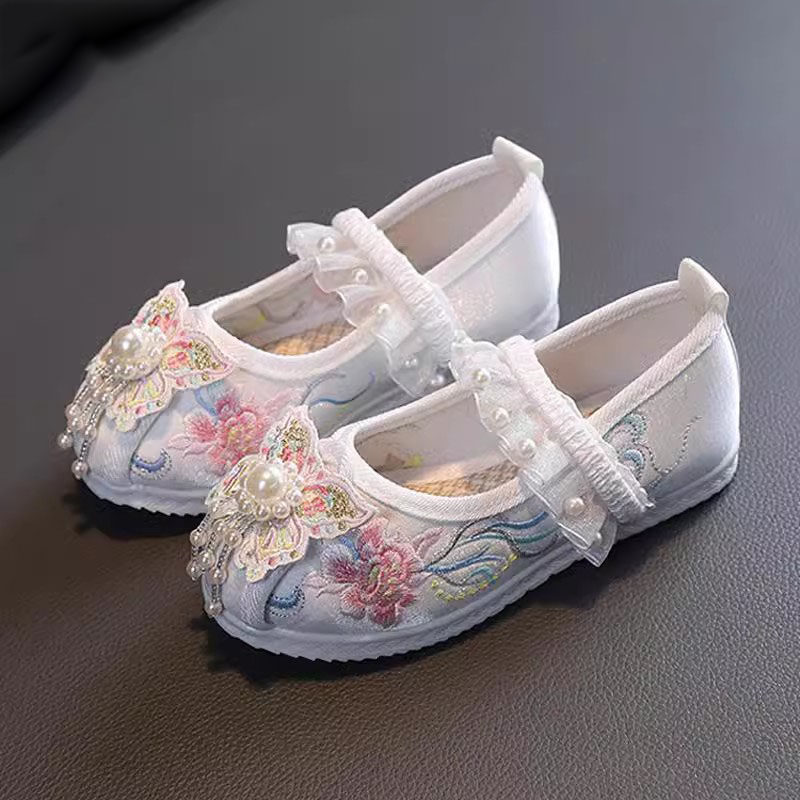 速发汉服鞋子夏绣鞋花中国风公鞋主小学生古装表演
