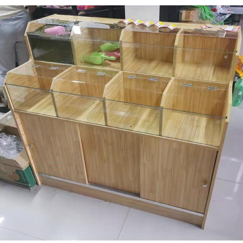 速发子药店展示柜柜药材柜干货炒货柜盒力透明亚克#玻璃柜木制直