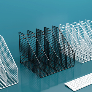 速发金属文件架办公桌收纳置物架桌面书架文件用案件夹收纳盒办公