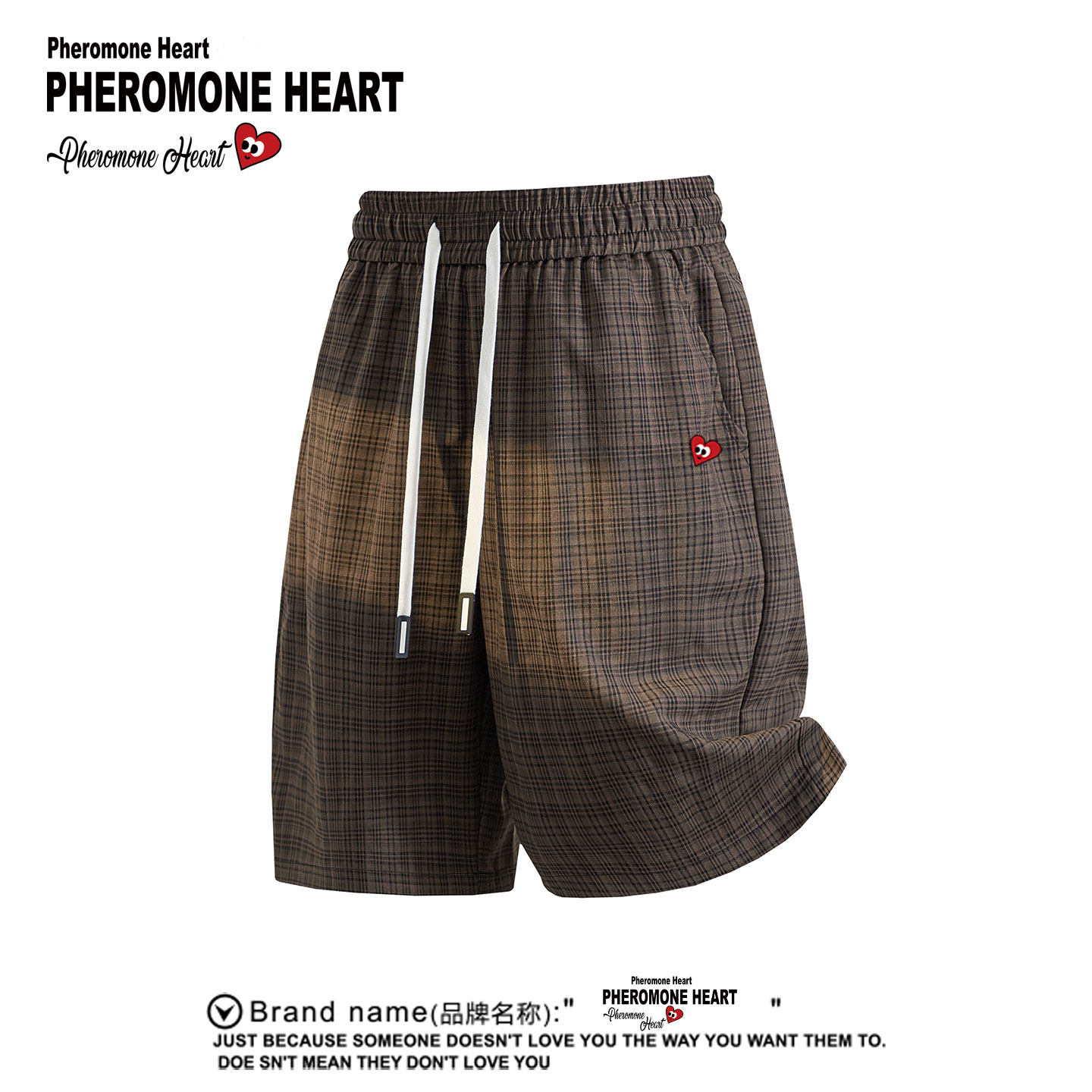 PLAY HEITY 官方潮牌格子设计感宽松休闲百搭男女款运动五分短裤