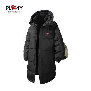 HEITY 潮流纯色中长款 官方羽绒服冬季 宽松时尚 外套 男女同款 PLAY