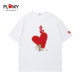 HEITY 时尚 官方短袖 PLAY T恤夏季 新款 潮牌爱心印花情侣款 百搭上衣