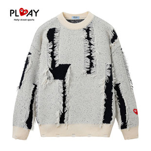 美式 PLAY 秋冬季 官方针织衫 复古设计感不规则流苏男女上衣 HEITY