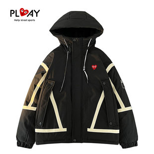 HEITY 潮流男女款 官方羽绒服冬季 时尚 宽松休闲连帽外套 新款 PLAY