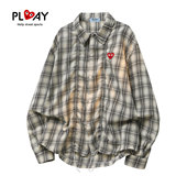 潮牌男女长袖 PLAY 格纹宽松休闲百搭上衣 秋季 新款 HEITY 官方衬衫