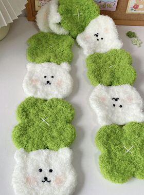 DIY钩针毛线小熊围巾材料包保暖