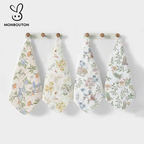 【顺手买一件】Mon Bouton婴儿六层纯棉口水方巾【随机花色1条】