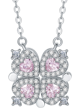 物六桂福恋心四叶草S925银项链