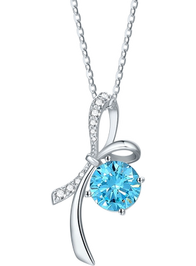 六桂福冰镜蝴蝶结百搭项链锁骨链