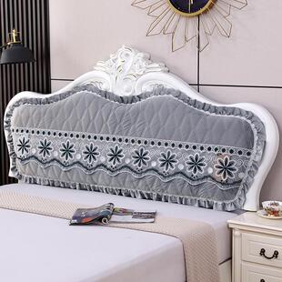 欧式软包掉皮遮盖布罩包床头不规则床头罩全套半包套艺半圆罩简约