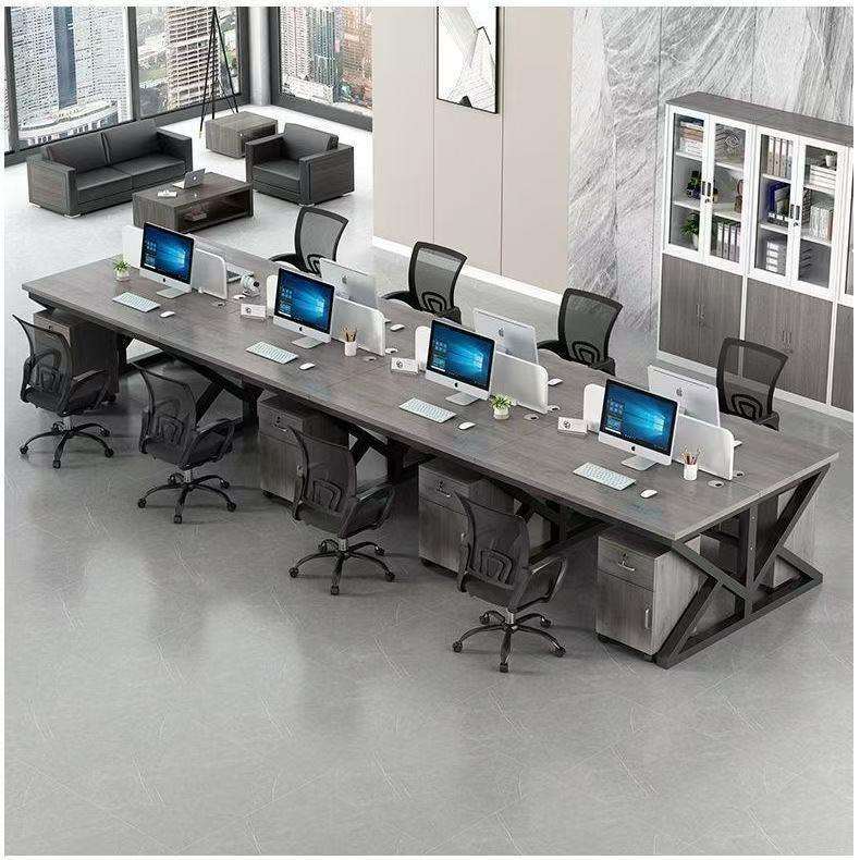 新款职员办公桌员工电脑桌2/4/6/人位卡座组合简约现代屏风工作位