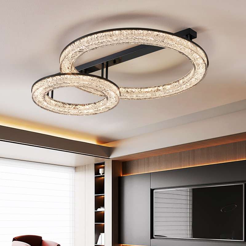 轻奢意式极简全铜客厅灯大气长形设计师新款现代主卧室树脂吸顶灯