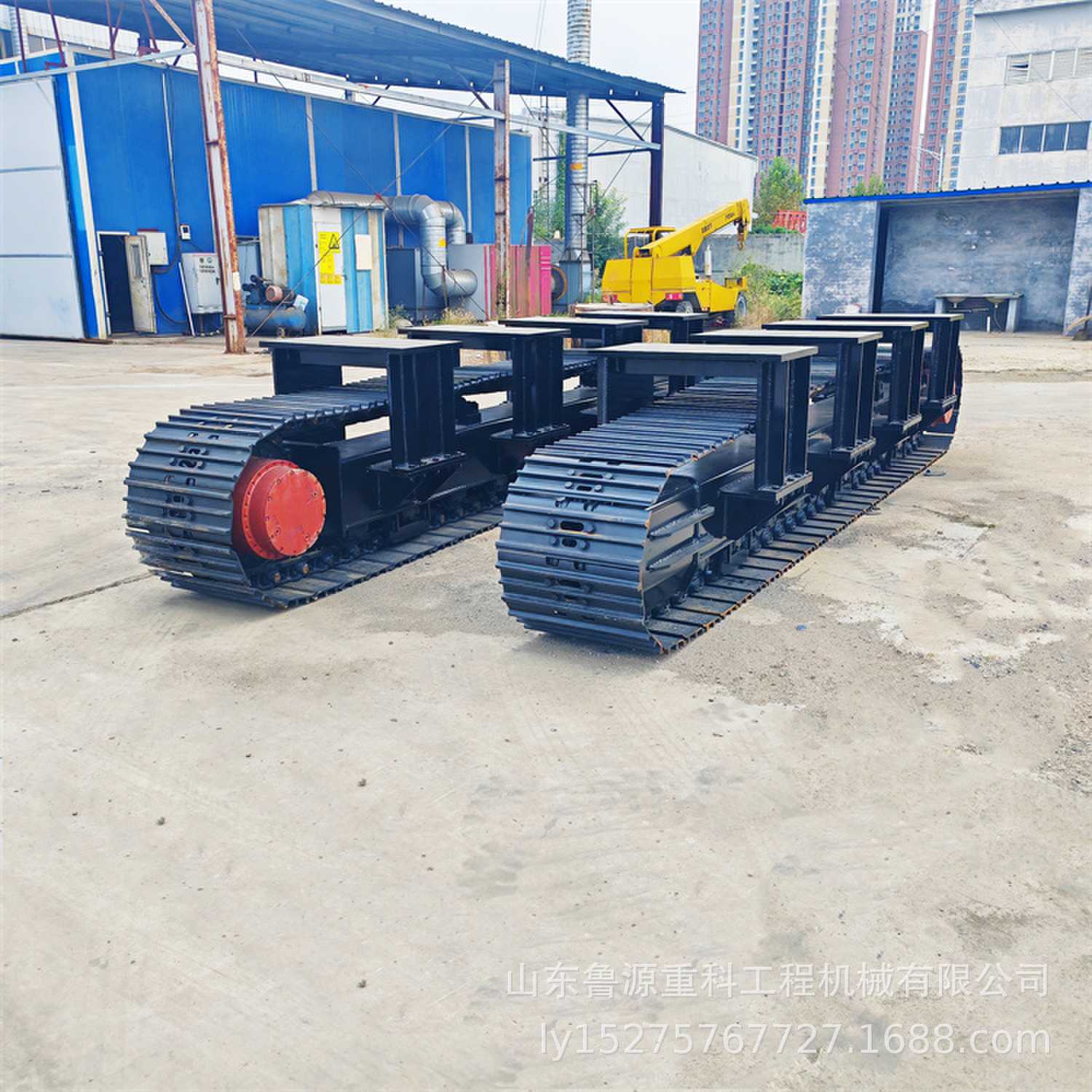 履带底盘生产 大型钢制履带底盘件 水涝抽水泵行走底盘总成