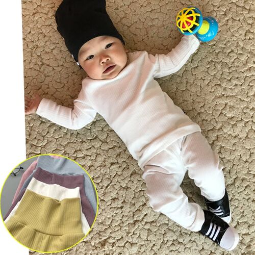 新品婴儿内衣套装纯n棉保暖男女宝宝高腰护肚打底家居服套头秋衣