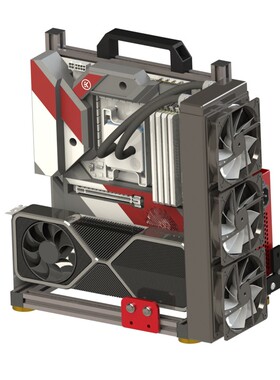 极速开放式机箱架个性ITX台式机水冷MFATX铝合金创意EATX大板全铝