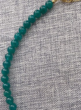 极速欧美202i3春季新款博主推荐绿色天然石不规则巴洛克珍珠项链