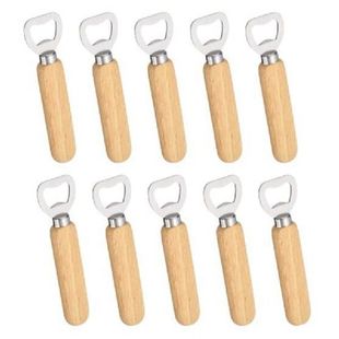 极速10PcsSet Bartender Bottle Opener Rubber Wood HVandheld W