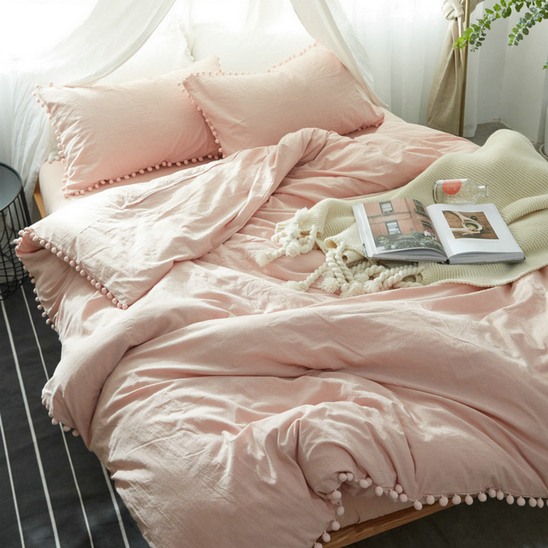 极速水洗棉可爱g球球被套单件全棉少女150x200单人双人200x230被