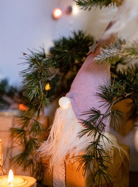 极速发光圣诞老人玩偶摆件圣诞树装饰帽吊灯吊饰酒W瓶套橱窗布置