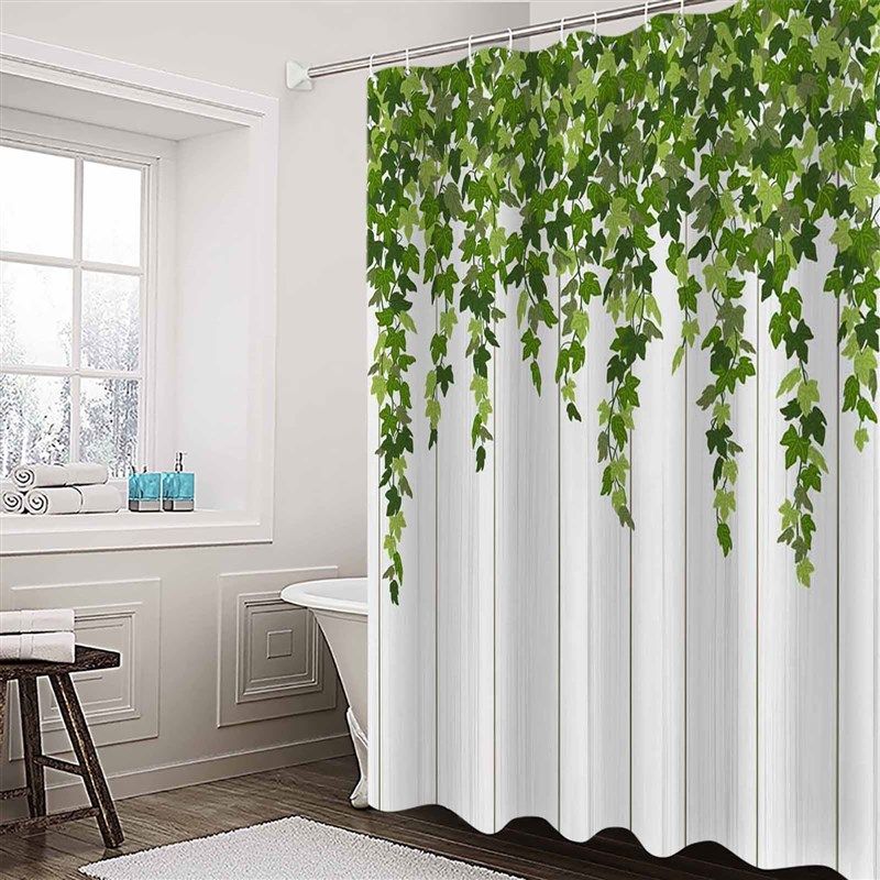 极速Spring Plant Leaves Rattan Wood Grain BathroomY Shower