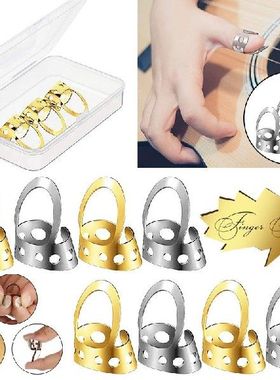 极速12pcs Metal Banojo Guitar Finger Picks Adjustable Finger