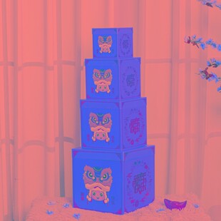 新品新年装饰品j礼盒摆件堆头创意美陈元旦场景布置商场酒店店铺