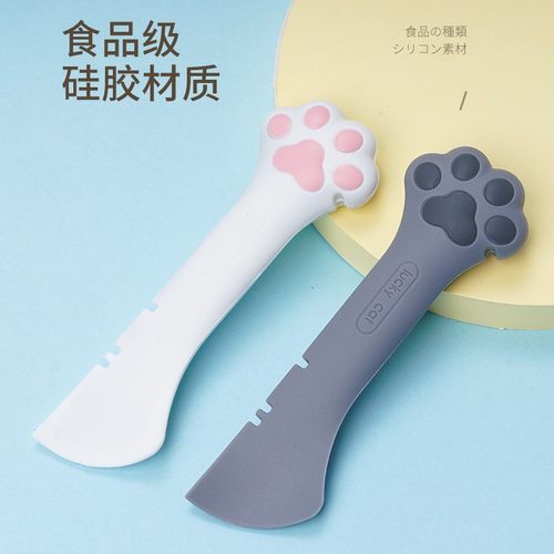 极速猫爪开罐器猫粮勺铲子可爱粮食硅胶勺M子开猫罐头盖子神器宠