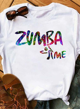 极速Maycaur Fashion Love Zumba Dance PIrint T Shirt Women Cl