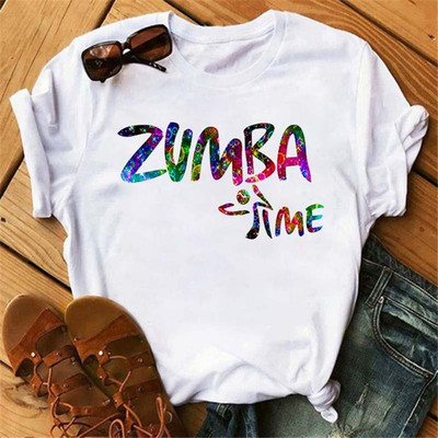 极速Maycaur Fashion Love Zumba Dance PIrint T Shirt Women Cl