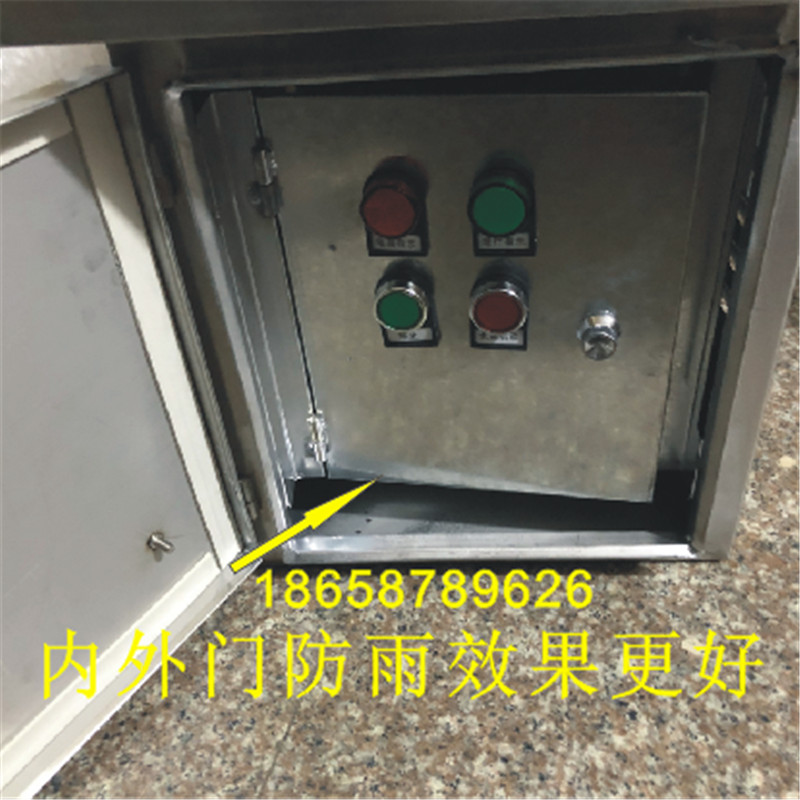 极速定做风机水泵1路4kw室外配电箱控制K箱电控箱不绣钢双层门户
