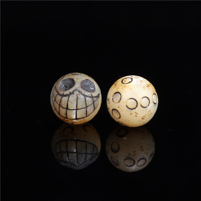 极速藏式天然鱼骨手工o雕刻尸陀林主配珠复古做旧工艺咒点文玩DIY