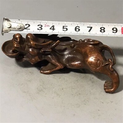 极速仿古招c财貔貅挂件实心铜器瑞兽手把件微雕老包浆古玩收藏桌
