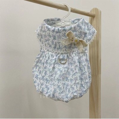 极速狗狗衣服e夏季薄款带牵引扣法式碎花仙女裙子新款宠物比熊泰
