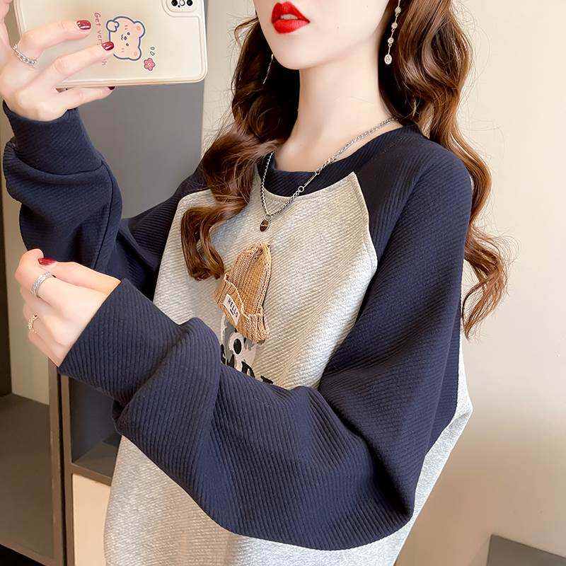 极速女大童卫衣2023新款宽u松版初中生13岁女孩春装14岁青少年圆