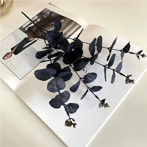 新品Artificial Black Eucalyptus Leaves Fake PlaRnt Silk Plan